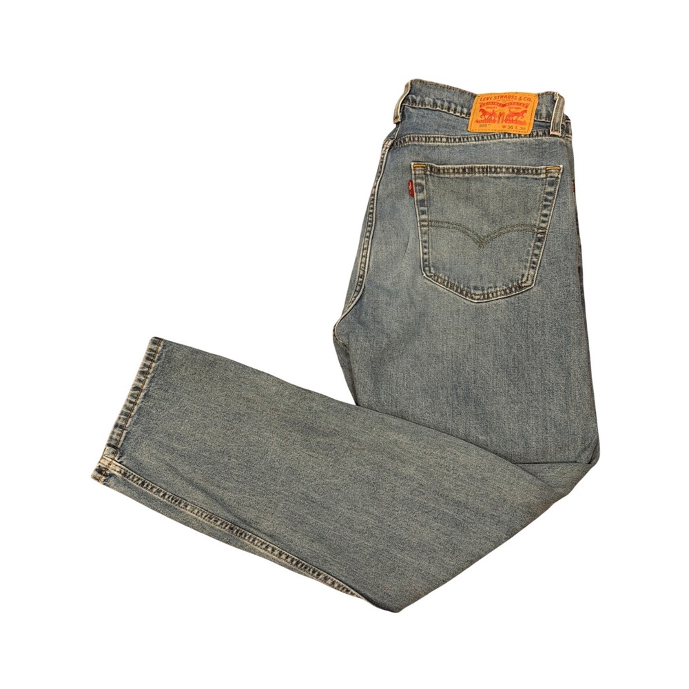 Levis 505 Regular Fit Straight Leg Jeans Blue Denim Mens 36x30 Medium Wash